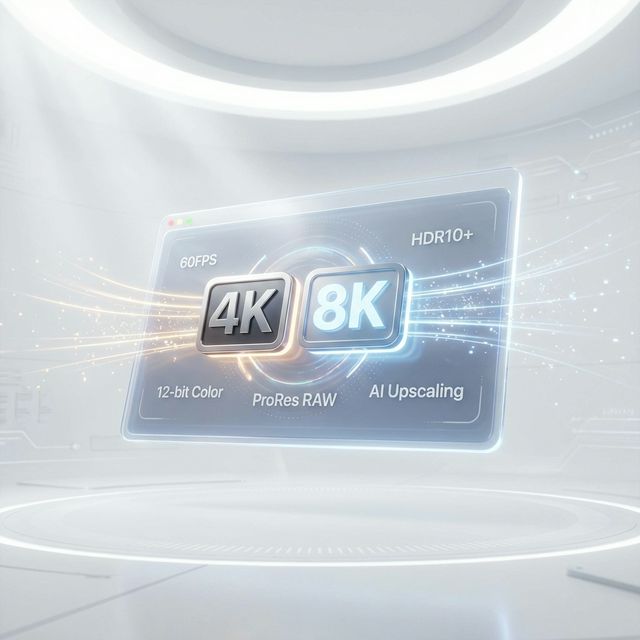 MOVCUT 4K and 8K Video Export Capabilities